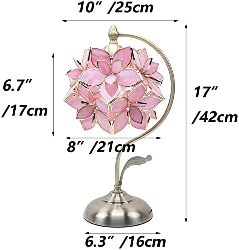 10833 רוז לילי פרח טיפאני סגנון מוכתם זכוכית מנורת שולחן עם בציר פליז בסיס אלקטרוליטי גימור עבור המיטה חדר שינה