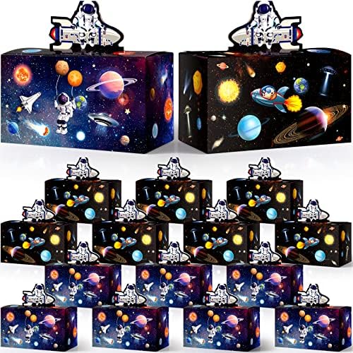 Nezyo 24 PCS מסיבת חלל לטובת קופסאות מתנה גלקסי פינוק קופסאות מערכת סולארית קופסאות גמלון קרטון קופסאות קופסאות