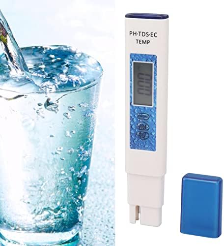 עט בדיקת מים דיגיטלי של Vingvo, 4 ב 1 PH נייד TDS EC טמפרטורת טמפרטורה עט בדיקת מים לבריכת שחייה