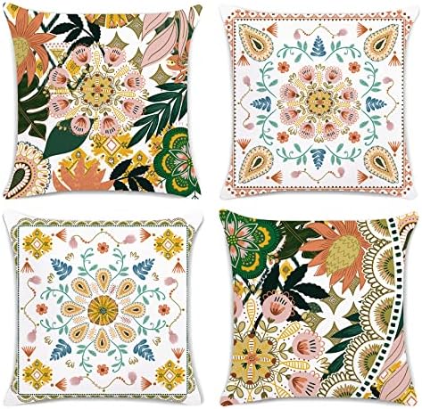 Bonhause Boho Floral Fillow Fitlow Covers