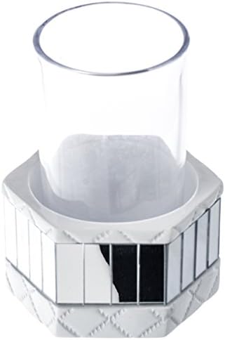 מחזיק כוס חדר אמבטיה מרופד עם זכוכית- כוס שטיפה דקורטיבית לעיצוב שרף עמיד-עמיד- הטובים ביותר לשטיפת פה/שטיפה-