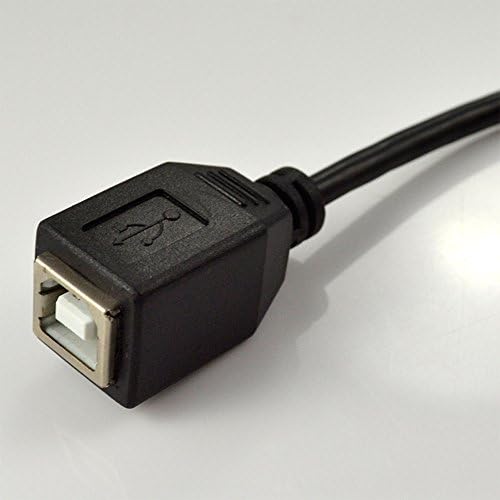 USB 2.0 B נקבה עד זווית ימנית B מדפסת זכרית מדפסת זכר מתאם כבל הרחבה קצרה