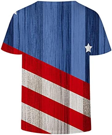 4 ביולי קיץ חולצות T לנשים יום עצמאות אופנה צמרות חולצת דגל ארהב פטריוטית כוכבי חולצות פסים