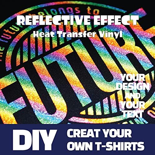 העברת חום רפלקטיבית של Gio-Flex ויניל 10 x12 -17 צבע דפוס HTV דבק ברזל-על העברת DIY עיצוב חולצת טריקו תואמת