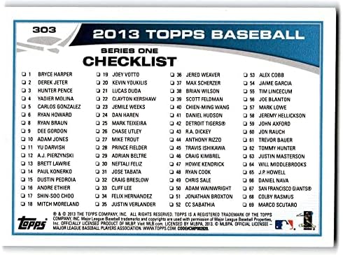 2013 Topps 303 אלכס רודריגז NM-MT Yankees