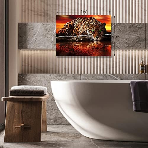 קיר חיות אפריקני קיר אמנות אמבטיה עיצוב נמר צ'יטה אטרקטיבי עיצוב קיר יצירות אמנות יוקרה לקישוטי בית בסלון מוכנים