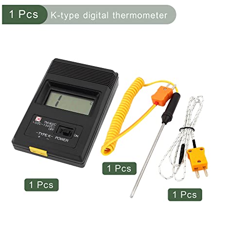 חיישן קורא טמפרטורה של מדחום דיגיטלי מסוג K-Type, מדחום -50-1300C עם בדיקת צמד תרמי, נהדר למפעל, תעשייה