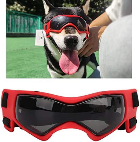 משקפי כלבים של PlplaOOO, משקפי שמש של כלב גזע קטן, משקפי שמש של כלב קל כלב, משקפי שמש, רצועות מתכווננות