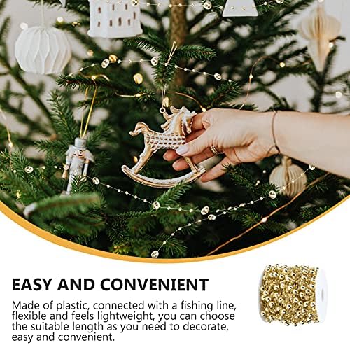 עץ חג המולד של Bestoyard חרוזי פנינה מלאכותית שרשרת חרוזים מפלסטיק חרוזי חג המולד גרלנד לחתונה לחג