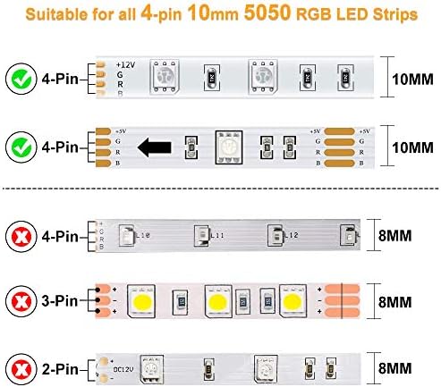 תאורה 20 פאק 4 פינים RGB LED LED רצועת מחברים מחברים 10 ממ מחברים מתאם ללא הלחמה עבור 5050 אור רצועת LED רב-צבעוני