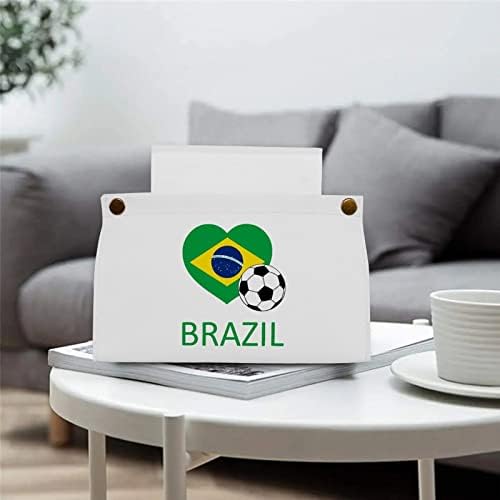 אהבה מכסה קופסת רקמות כדורגל בברזיל מכסה מפיות עור מודרניות PU רקמות מחזיק קובייה לעמדות ליל אמבטיה