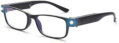 משקפי קריאה של OUSHIUN עם קוראי LED אור כחול חוסם את משקפי העיניים אנטי -עיניים מוארים לשעות הלילה