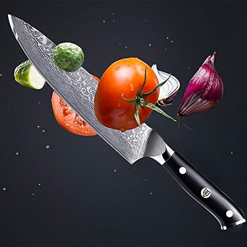 קיסר מטבח סכיני מטבח דמשק, סכין שף 8 אינץ ', שדרוג 67 שכבות סכין פלדה דמשק סכין מלא עם ידית G10 נוחה