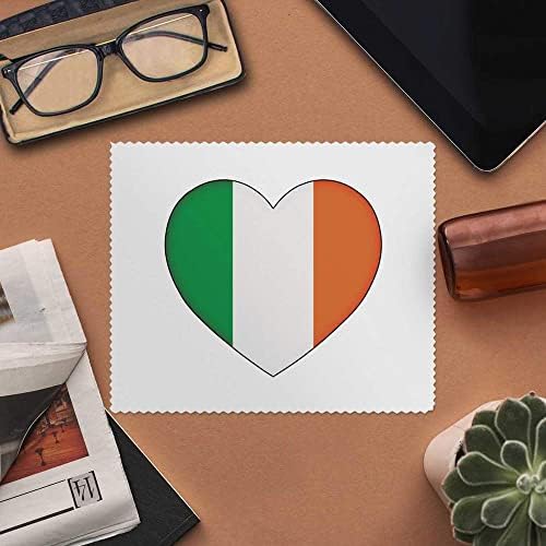 עזידה 2 x 'אירלנד דגל אהבה לב' עדשה מיקרו -סיבית/כוסות מטליות ניקוי