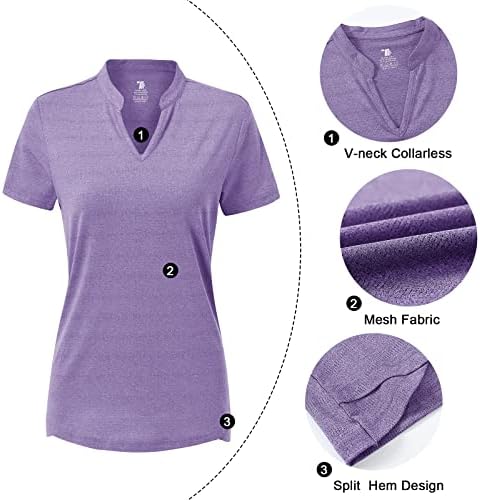 חולצות פולו גולף של JHMORP יובשות חולצות גולף חולצות שרוול קצר v אימון צוואר