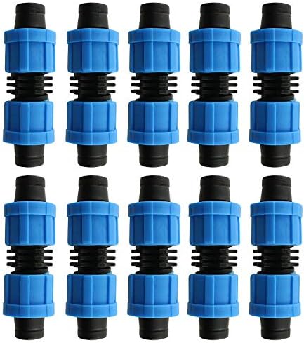 JCBIZ 10 יחידות טפטוף צימוד השקיה 16 ממ מחבר כחול מחבר חווה כלי השקיה 1/2 אביזרי צינור השקיה אוניברסלי