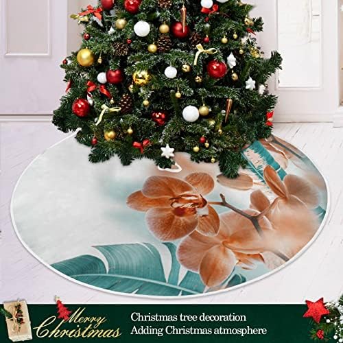 Oarencol סחלבים טרופיים חצאית עץ חג המולד פרחוני דקלים קישוטי מחצלת עץ חג חג המולד של חג המולד חג