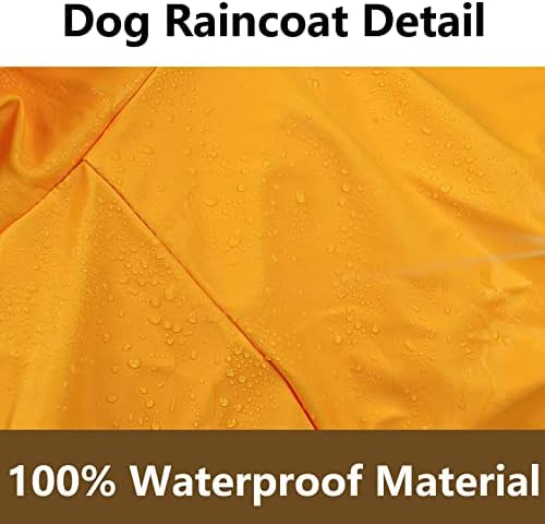 מעיל גשם של כלב אטום למים, ז'קט כלבים אטום למים, פונצ'ו קל משקל מתכוונן עם כיס וחור משיכה עמיד
