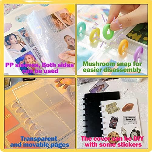 KPOP Photocard Binder 3 אינץ 'מחזיק פוטו -כרטיסים שרוולי ספרים עם 30 יחידות עמודים פנימיים אלבום אלבום אלבום
