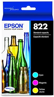 Epson T822 Durabrite Ultra INK קיבולת גבוהה קיבולת שחורה וסטנדרטית מחסנית Combo Pack & 822 קיבולת סטנדרטית,