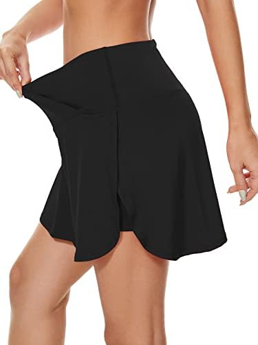 חצאית טניס כוכבת המאה לנשים עם כיסים קרוסאובר סורטס מכנסיים קצרים קפלים חצאיות אימון אתלטי גולף גבוה