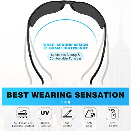 משקפי בטיחות ברורים ברובם של 4, משקפי מגן לגברים נשים, ANSI Z87.1 משקפי הגנה על העיניים עם עדשת מגן ברורה