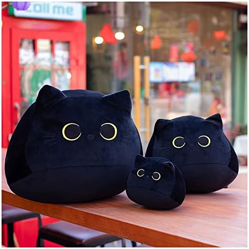 שחור חתול בפלאש צעצוע כרית רך בפלאש בובת חתול קטיפה כרית חתול, ממולא בעלי החיים כמו בחיים צעצועים