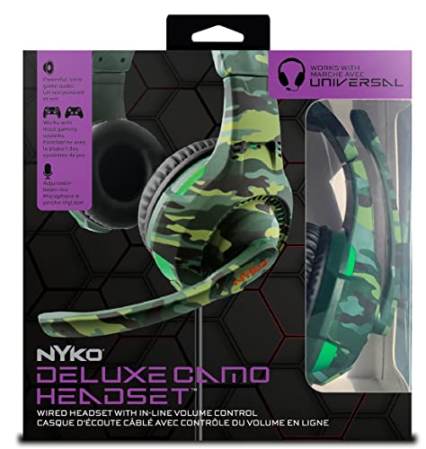 אוזניות Deluxe של Nyko Universal למשחקים - אוזניות קוויות עם מיקרופון מתכוונן - תואם W/Xbox