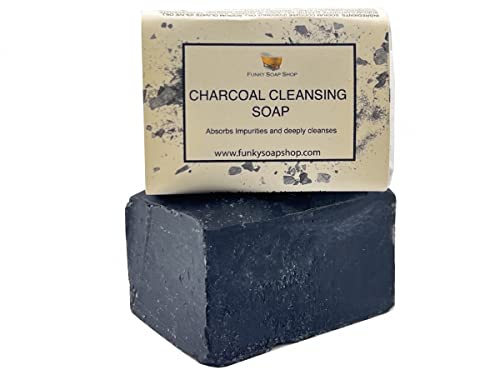 פאנקי סבון פחם ניקוי סבון, טבעי בעבודת יד, 1 בר של 120 גרם
