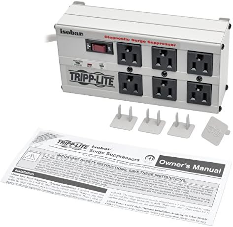 Tripp Lite Isobar 8 Supector Surge Surge Protector Struce, 12ft. חוט, תקע זווית ישרה, 3840 ג'ול,