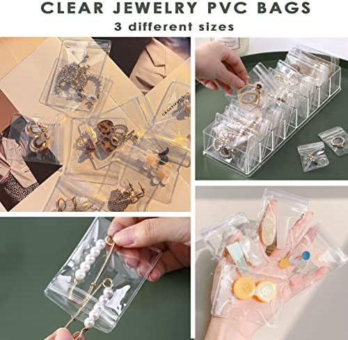 Celosia שקיות תכשיטים קטנות של PVC, 80 תיקי מארגני אחסון עגילי נסיעות