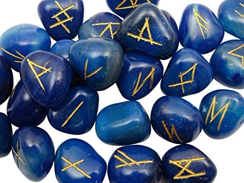 הרמוניזציה של אבן אגת הכחולה המפוצלת עם אלפבת רונה סמל רייקי ריפוי מתנה רוחנית קריסטל