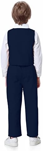 בני 3-חתיכה אפוד חליפות סט ארוך שרוול חולצות ומכנסיים תלבושות סט עם עניבה
