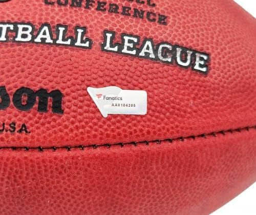 טום בריידי חתימה רשמית NFL כדורגל עור טמפה מפרץ פנאטים קנאים מניות הולו 202346 - כדורגל חתימה