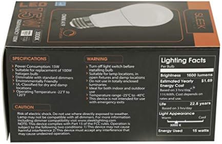 תאורת שינה 15 וואט 19 נורת לד ניתנת לעמעום-נורת תאורה ביתית לשימוש כללי - לבן חם-1600 ליטר, 240 מעלות, 26,
