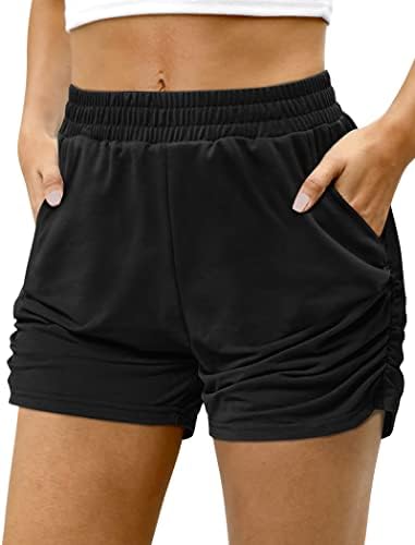 מכנסיים קצרים של Aloodor לנשים מכנסיים קצרים אתלטים של קיץ מזדמנים עם כיסים