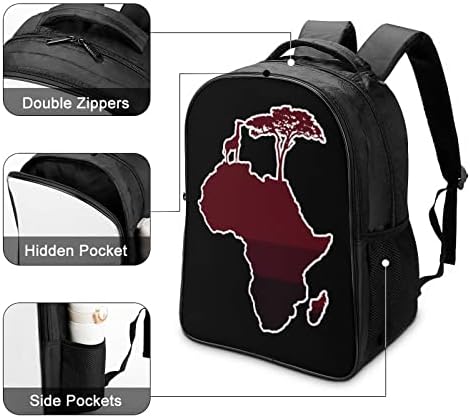 ספארי אפריקאי מפת צללית נסיעות תרמיל אסתטי תיק של כבד תיקי יום כתף עבודת תיק לגברים בית ספר נשים 16 סנטימטרים