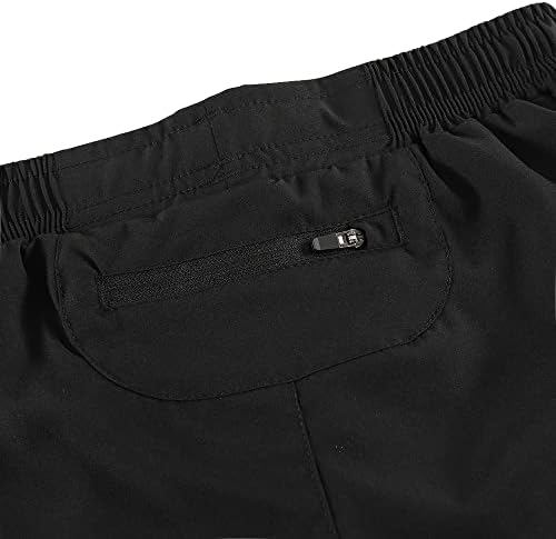 מכנסיים קצרים לנשים ליקסאדה 2-ב -1 שכבה כפולה שכבתי מותניים אלסטי אימון כושר כושר פעיל יוגה