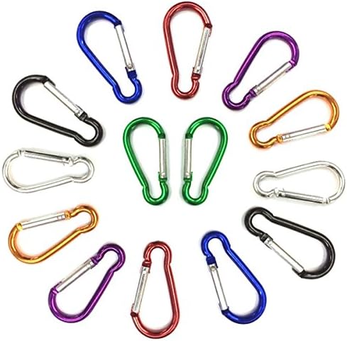 24 יחידים קרביניני אלומיניום D צורה טבעת מפתח טבעת אבזם אבזם מפתח קליפ צבע אקראי
