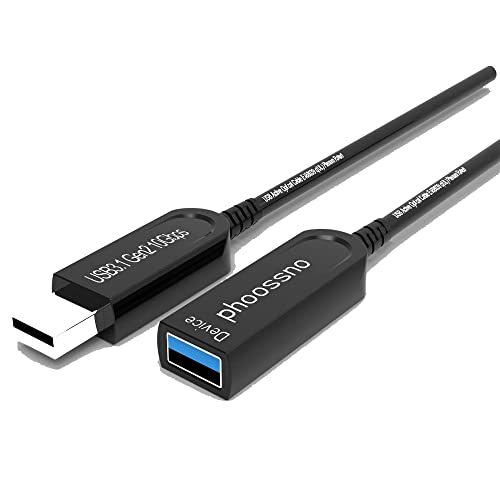 Phoossno ul CMP מלידה מדורגת USB 3.1 הרחבה כבל אופטי פעיל BALB10GBPS 98ft תואם לתואם ל- Microsoft