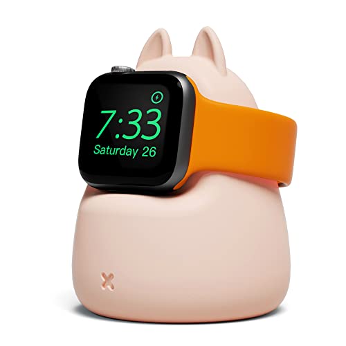 מטען Afooyo Stand Silicone Dock מחזיק לסדרת Apple Watch 8/Ultra/SE2/7/6/SE/5/4/3/2/1, עגינה טעינה של חתול IWatch,