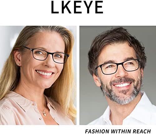 משקפי קריאה דו -פוקליים של Lkeye גברים נשים אור כחול אור מחשב מסגרת רחבה מתקדמת מעצבת אופנה צלולית צלולית