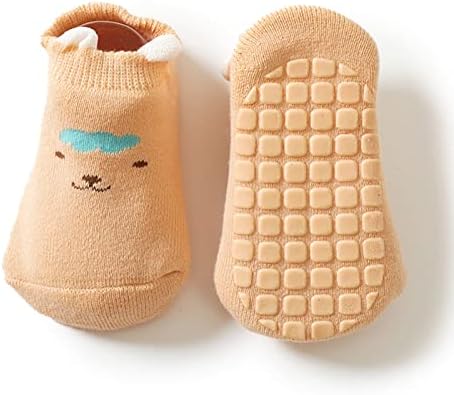 בזיון תינוק סתיו חורף עבה רצפת ילדי גרבי מנוקד דבק תינוק קריקטורה גרביים קצרים מוצק צבע נסיכת נעליים