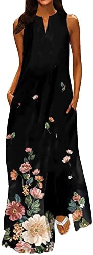 טרבין נשים של חדש אביב ובקיץ אופנה קלאסי עם צווארון צבע הדפסה ללא שרוולים ארוך שמלה