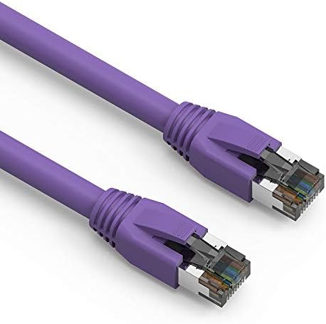 Accl ​​7ft Cat.8 S/FTP Ethernet Network Cable סגול 24AWG, 4 חבילה