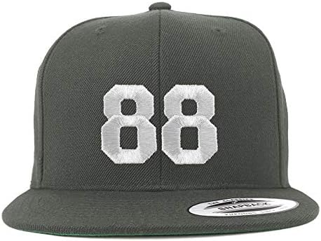 טרנדי הלבשה חנות מספר 88 לבן חוט רקום שטוח ביל סנאפבק בייסבול כובע
