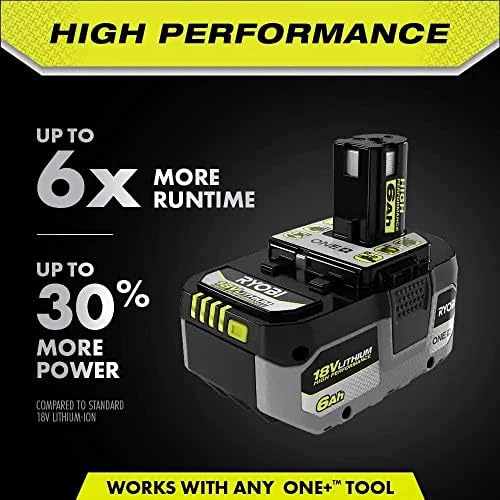 Ryobi P737d 18-Volt One+ נפרת לחץ גבוה אלחוטית עם מד דיגיטלי וחדשים 18V 6.0 AH ליתיום-יון סוללה