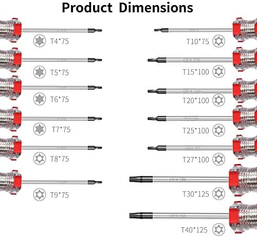 סט מברגי טורקס מגנטי של רונמר בן 13 חלקים, הוכחת אבטחה, T4 、 T5 、 T6 、 T7 、 T8 、 T9 、 T10 、 T15 、 T20