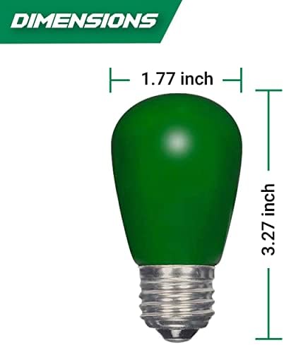 12 מארז ס14 אדום אור הנורה ירוק אור הנורה קרמיקה ליבון 11 ואט ה26 בסיס ס14 נורות החלפת מחרוזת