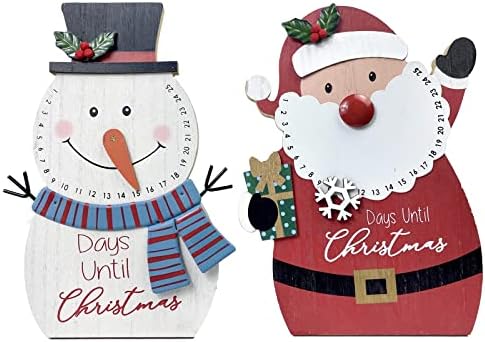2 חבילה חג המולד ספירה לאחור סנטה קלאוס איש שלג אדוונט ספירה לאחור ימים עד חג המולד בלוק חווה קישוטי